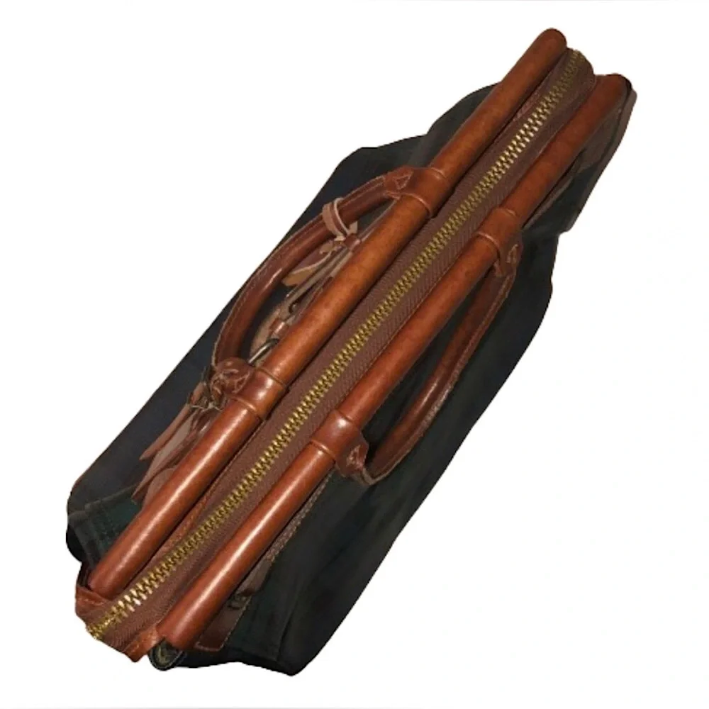 RALPH LAUREN Black Watch Tartan Plaid Doctor's Work Carry-On Laptop Bag 38cm